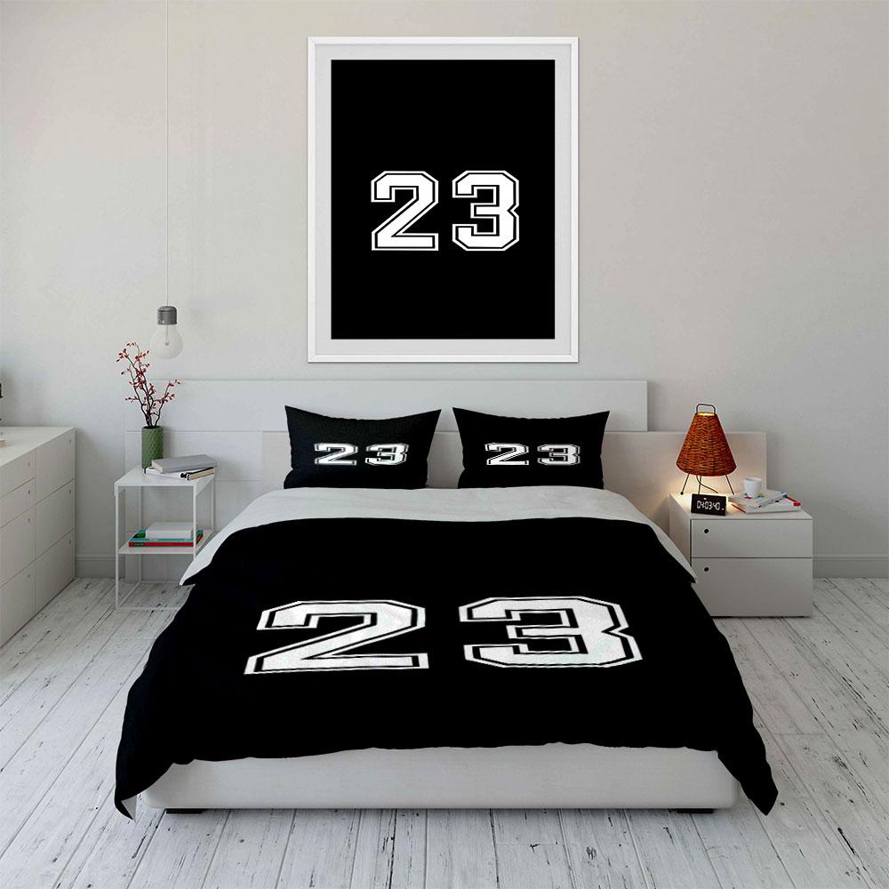 Bold White Number "23". Bedding Sets Duvet Cover Sets Duvet Covers Pillowcases(1 * Duvet Cover 2 * Pillowcases, Without Duvet Insert)