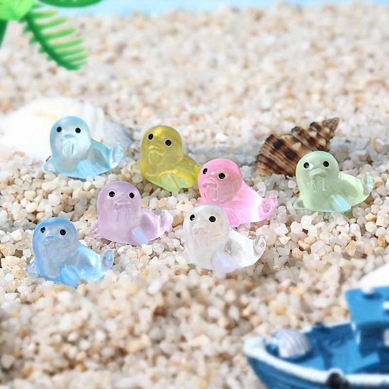 50Pc Luminous Little Seals Resin Seal Small Statues Suitable For Aquarium Pond Decor Garden  Home Car Dashboard Landscape Decor