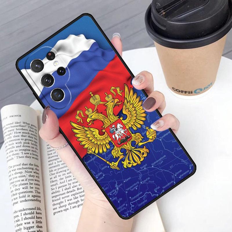 Russia Flag Phone Case Cover For Samsung Galaxy S24 S25 Ultra S21 S22 Ultra S10E Note 10 Plus Note 20 FE S23