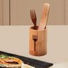 Drain Bamboo Silverware Organizer Utensil Holder Kitchen Countertop Chopstick Tube Hotel Restaurant Tableware Storage Bucket