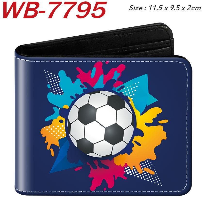 Sports Ball Theme Short Bifold Wallet Colorful Print Mini Coin Purse Card Holder for Women Multi-Color 1pcs