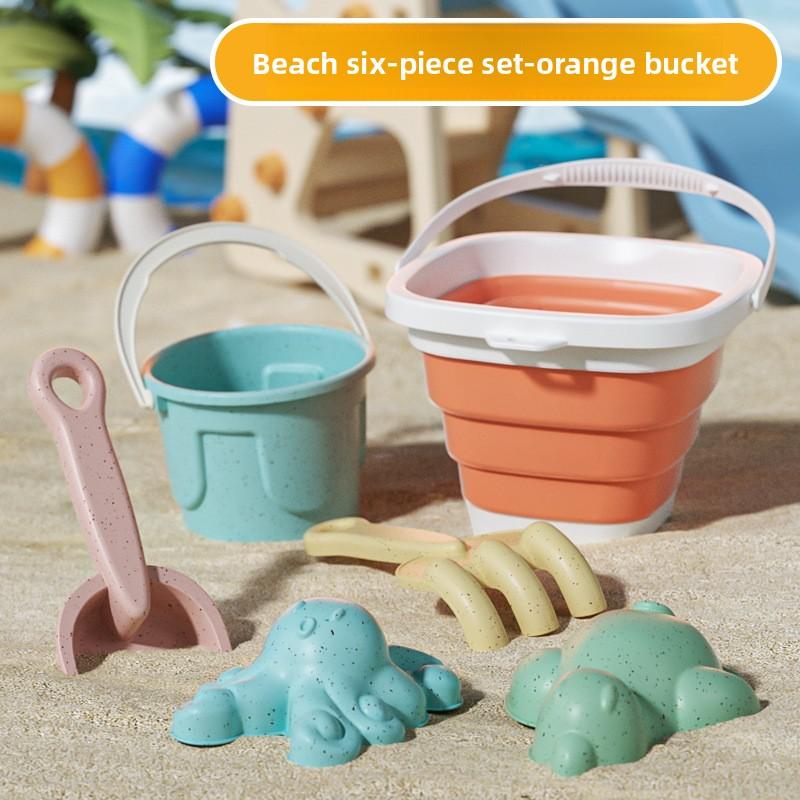 

6/11 PCS Beach Sand Play Water Set Folding Bucket Summer Toys for Children Kids Outdoor Game Sandbox Accessories Color Random