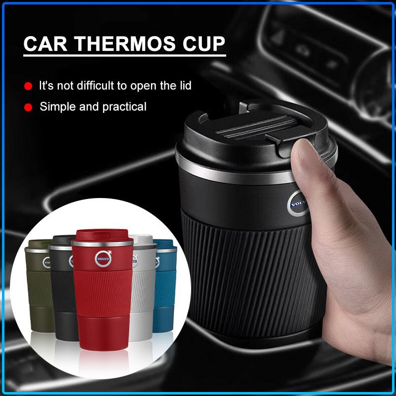 Car Stainless Steel 304 Coffee Thermos Mug Leak-Proof Non-Slip sticker For Volvo XC90 XC60 XC40 V40 V50 V60 S40 S50 S60 S70 S80 S90 240 C70 Vnl Truck