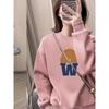 2025 Autumn/Winter Plus Velvet Thick Hoodie: Unisex Fox Cotton, Round Neck, Casual Korean Style