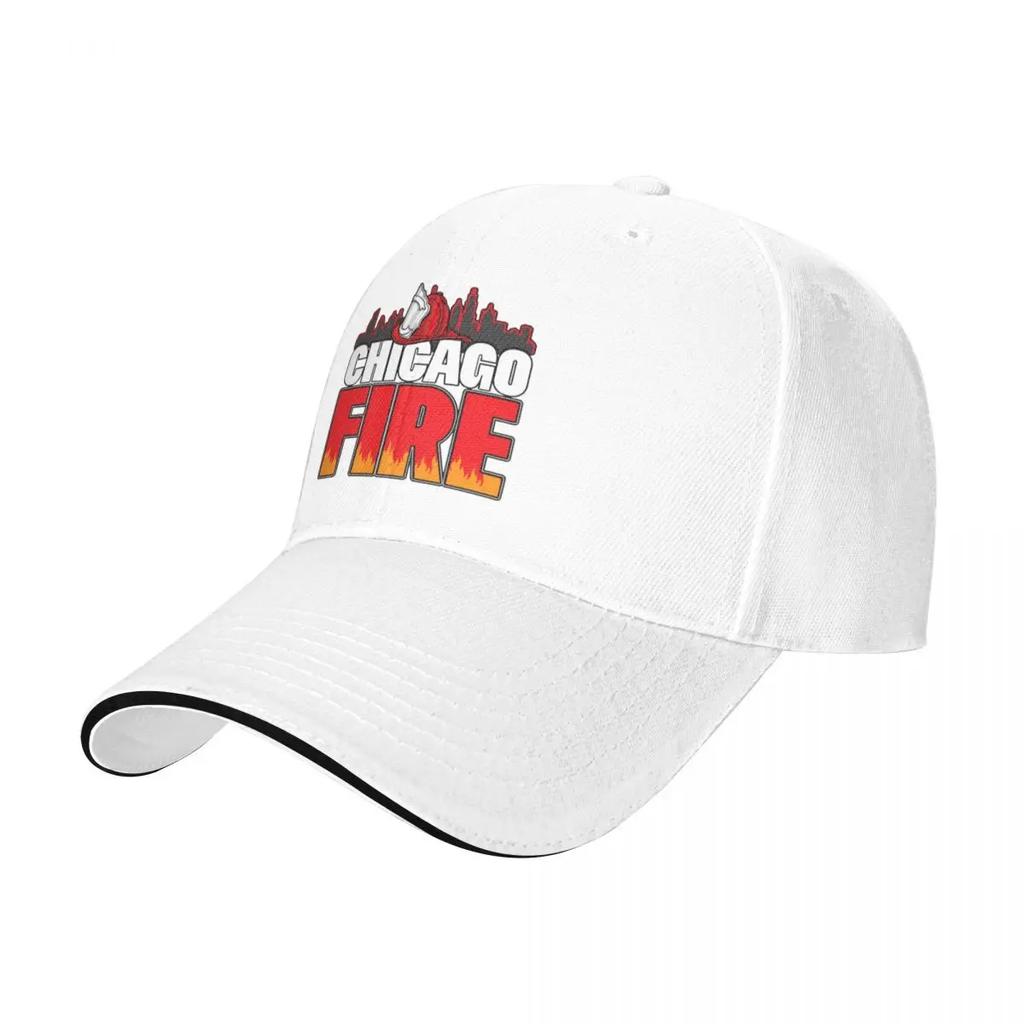White Chicago Letters Fire DepartUnisex Hiking Baseball Caps Unisex High-end Male Beach Sunscreen Hats Peaked Cap