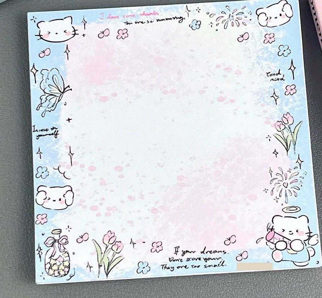 1book High appearance cute little cat notebook original non sticky message cartoon notebook cute hand account note