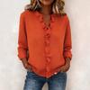 Spring Women's Fungus Edge Long Sleeve Cotton Shirt