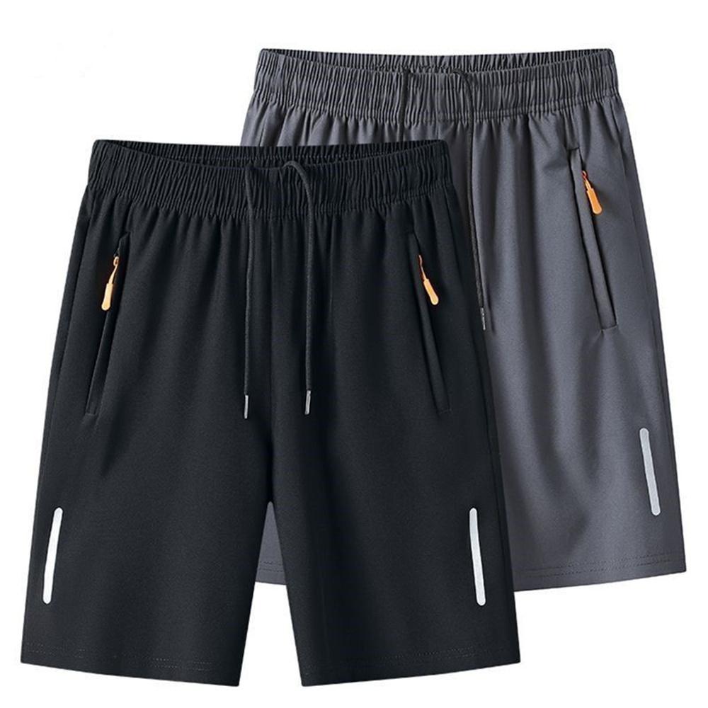 Pantaloni scurți din mătase de gheață cu uscare rapidă respirabili pentru bărbați, de vară, subțiri, mari, sport, alergare, absorbție transpirație, higroscopici, de plajă, casual, largi, capri