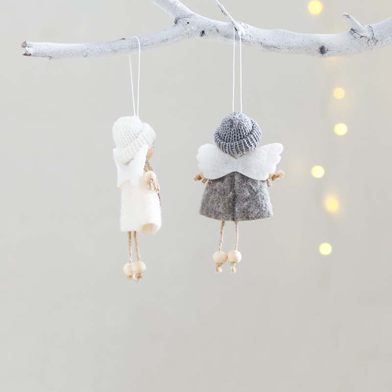 WTEMPO 1PC Christmas Decor Festive Wing Angel Doll Ornament for Christmas Tree Decor/Gift Giving Indoor Outdoor Cute Hanging Ornament Craft Gifts