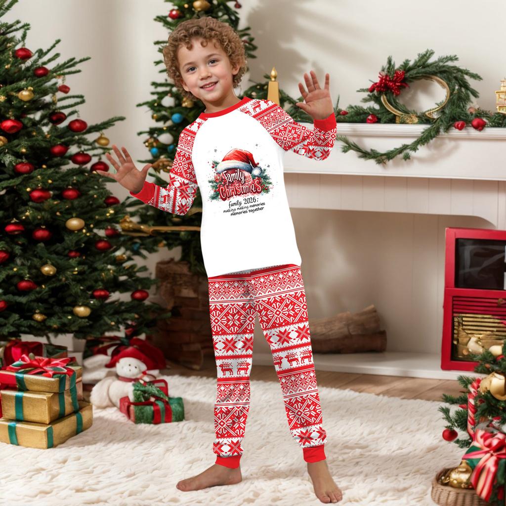 Parent-Child Christmas Printed Cute Loungewear Set Long Sleeve Suit