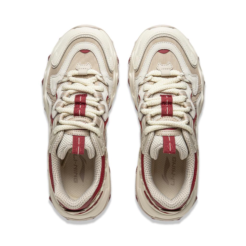 New LiNing Cat's Claw Lite 2 Anti Slip Wear Resistant Low Top Chunky Sneakers Women's Beige AGCV030-4