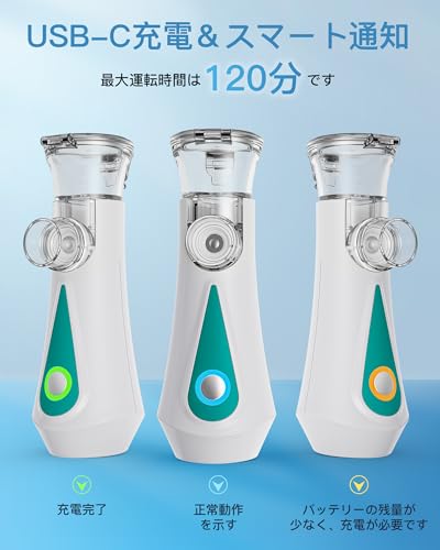 Hygelink Innovative Nebulizer for Medicinal Inhalation: Type-C Charging, Ultrasonic Mesh Inhaler, Powerful Spray, 2-Hour Battery Life, Quiet Operation