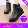 Damen-Winterschuhe aus Baumwolle mit flachem Absatz – warme, rutschfeste Stiefel für mittleres und älteres Alter, Größen 41–42.