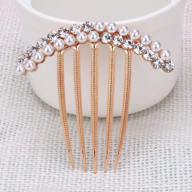 Elegance Women Bowknot U Shape Rhinestone Hairpins Metal Hair Sticks Hairclip Bridal Wedding Banquet Hair Accessories Headwear