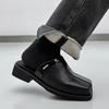 Platform Half Shoes For Men Leather Backless Semi-Drag Casual Shoes Men's Loafers Slippers Mules Open-back Sandals Slip-On Flats