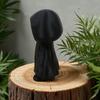 Halloween Cute Hooded Figurine– 3D Printed Black Cloak Character Indoor Outdoor Home Desk Yard Ornament Funny Creepy Party Decor