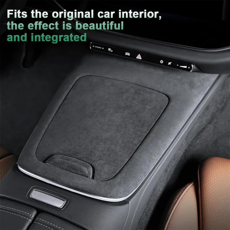 Italian Top Suede Center Console Cover For Mercedes Benz MB E Class W214 2024 2025 Car Gear Shift Panel Sticker Trim Accessories