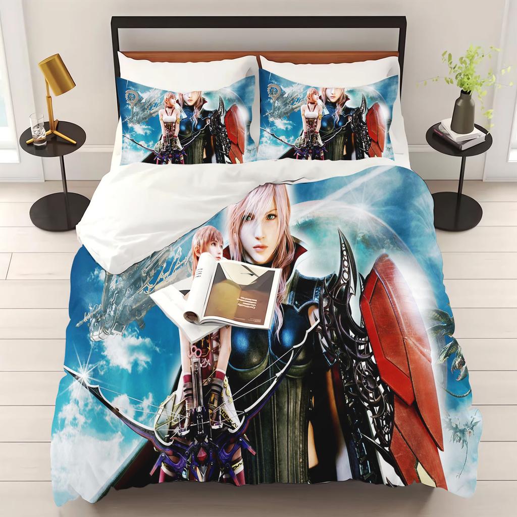 Duvet Cover Set Children Gift Game Cartoon Quilt Polyester 3-Piece Soft Breathable Breathable Comforter Bedding