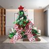 Holiday Christmas Tree Topper Hat with Bow Unique Party Ornament for Home Festive Tree Decoration
