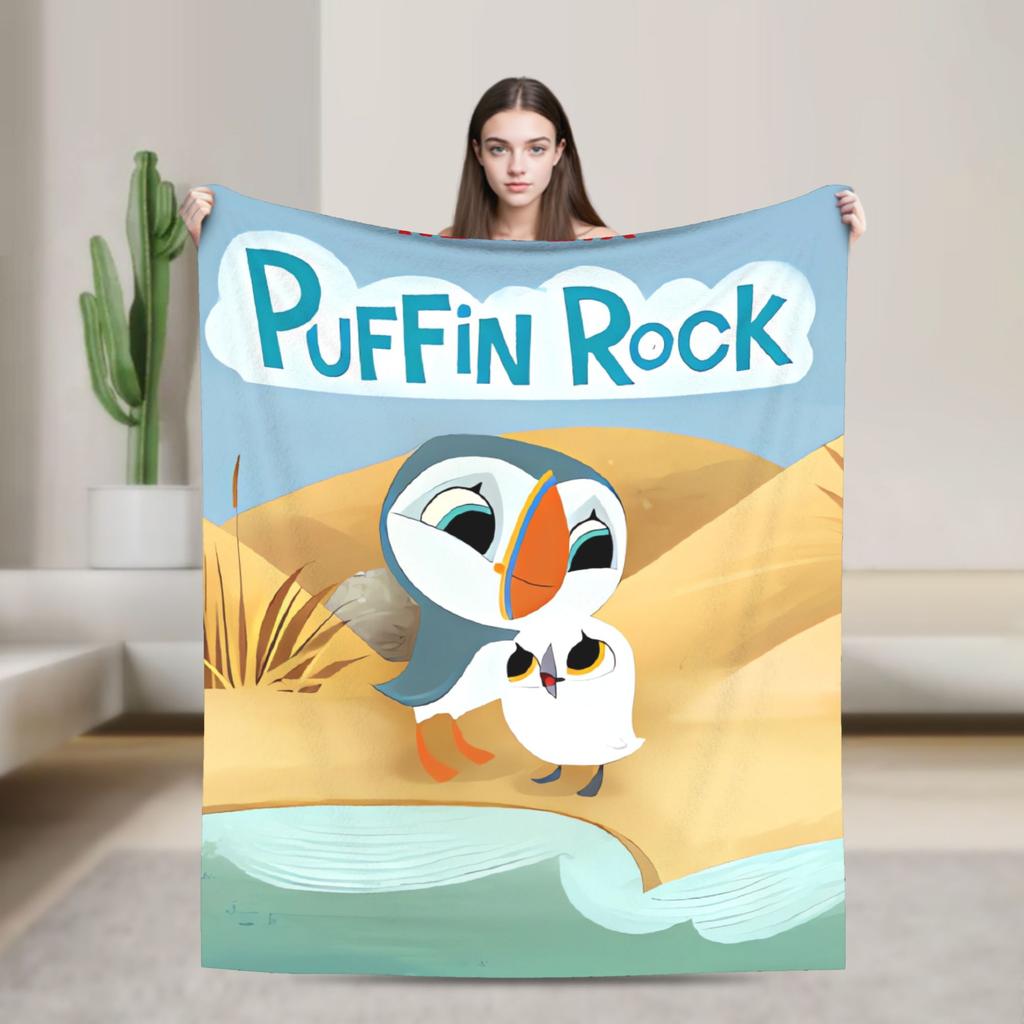 Puffin Rock Decke Qualität Superweich Tagesdecke Winter Kinder Heimdeko Mode Tagesdecke