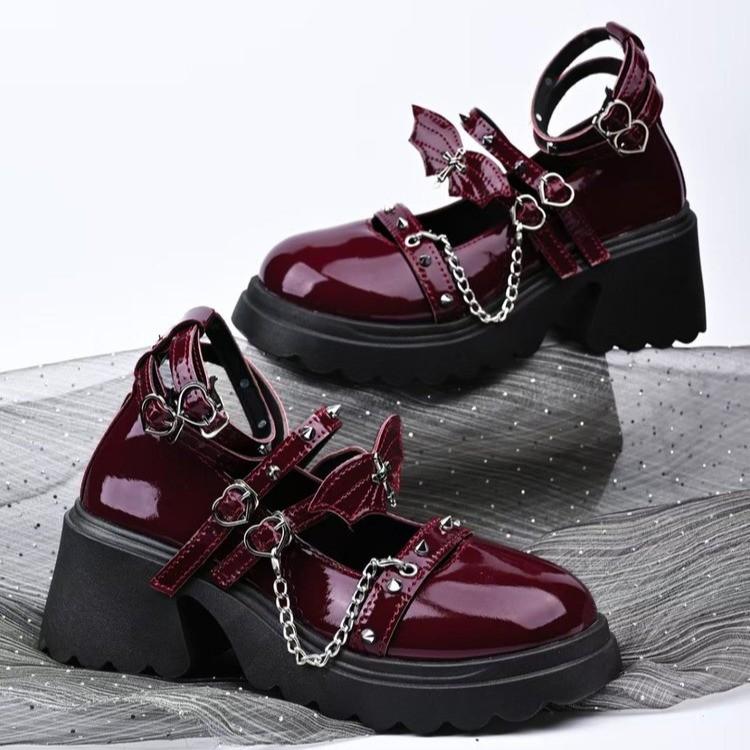 Women Lolita Shoe 2025 New Round Head Shallow Sneakers Women Platform Wear-resistant High Heels Chunky Mary Jane Shoes Women