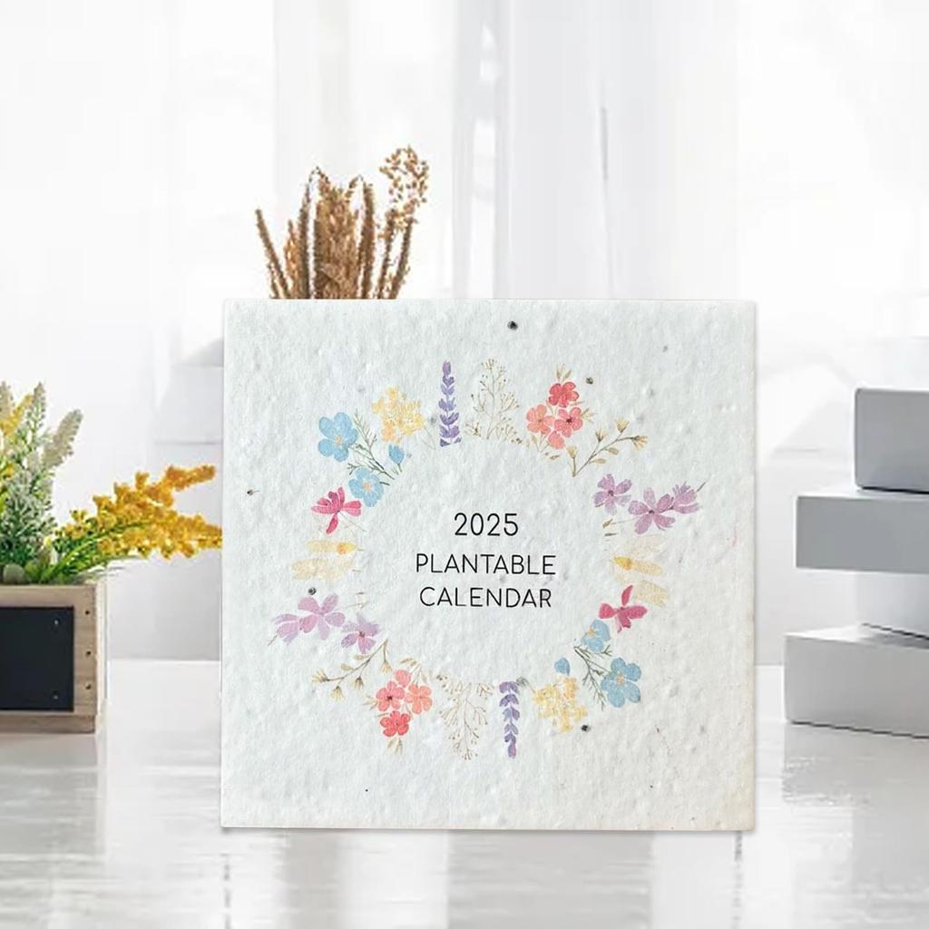 Kalendář Polní květiny Na Papíře s Polními Květinami Semínkový Papír Akvarelové Umění