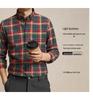 Men's Fashionable Brushed Plaid Long Sleeve Shirt - Spring/Autumn 2024 Collection