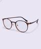 Alloaiweeo [Air Flex] Al6405 1616G Airflex Ultra-Lightweight Semi-Oversized Round Brown Eyeglass Frame Blue Light Lens Selection