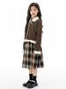 Mädchen Herbst Karo Rock & Strickjacke Zweiteiler