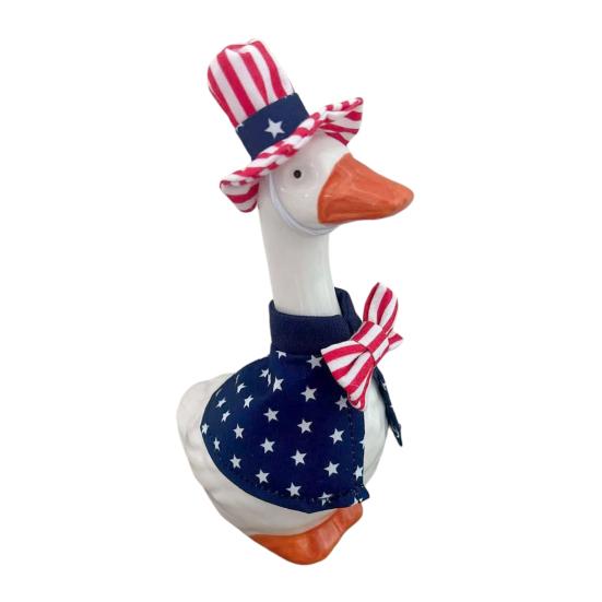 Goose Costume for 7 Inch Mini Desk Goose Doll Patriotic 4th of July Outfit with Hat And Dress Independence Day Festival Decoration