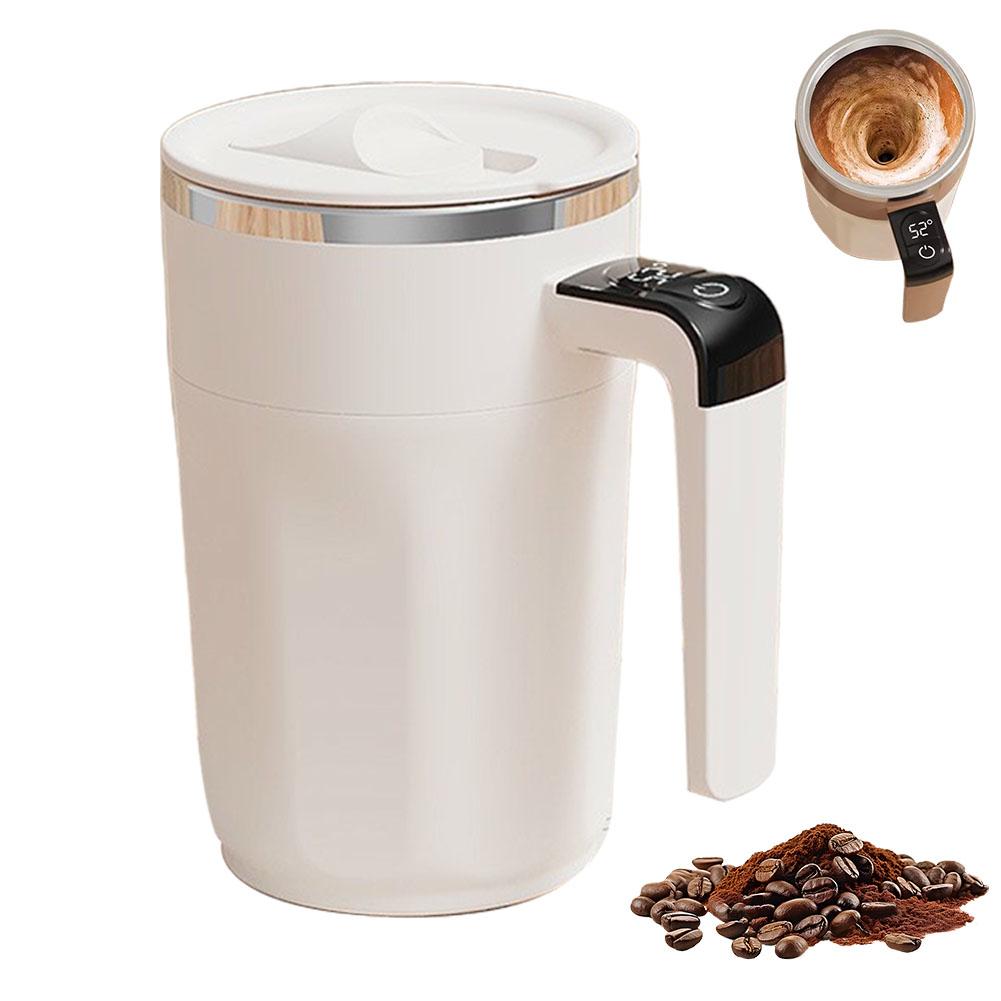 Auto-Stirring Smart Coffee Cup with Temperature Control & Digital Display, 316 Stainless Steel Magnetic Self-Heating Travel Mug
