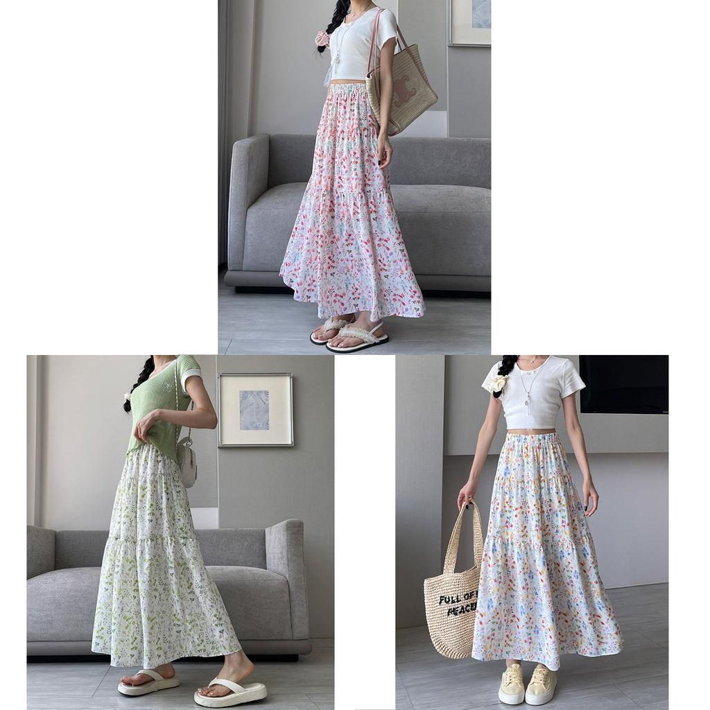 Floral Print Midi Skirt For Women With High Waist Aline Design For Casual And Office Wear