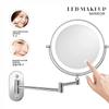 8 Inch Makeup Mirror Chrome 3x/5x/7x/10x Magnifying Double Side USB Charging Bathroom 3 Color Light Smart Cosmetic Mirrors