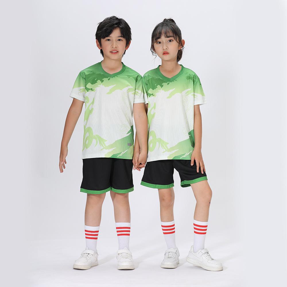 New children s football jersey sports suit quick-drying training jersey short-sleeved jersey sports team training jersey team print 16
