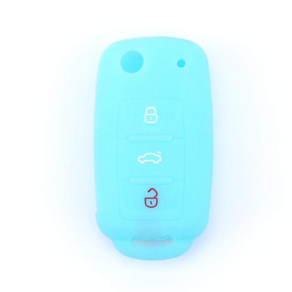 Silicone Rubber key fob skin cover case for VW POLO Golf 4 MK5 6 Jetta Bora Beetle Tiguan Passat B5 B6 3 button Remote key