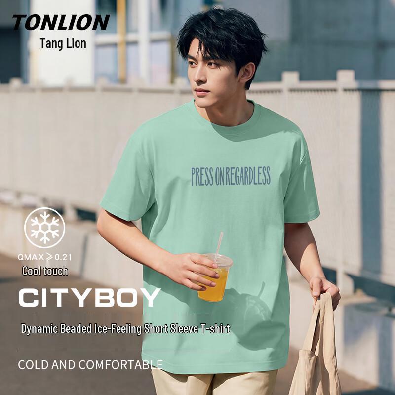 Мужская повседневная футболка TonLion с эффектом охлаждения, с коротким рукавом L