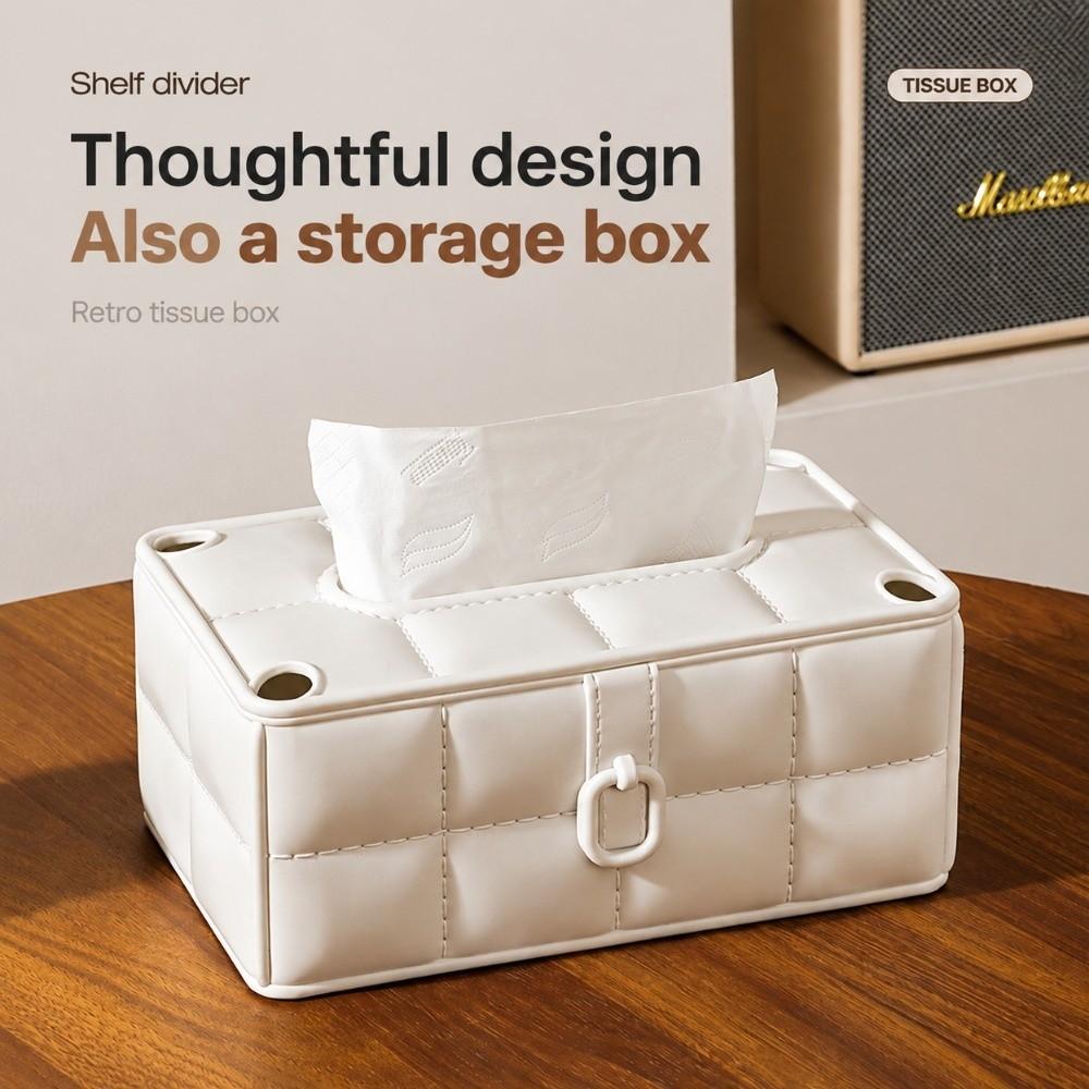 Large Capacity Tissue Box Holder Dust-proof Facial Tissue Box Durable Paper Holder fo Homestay