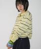 RONRON Loose Fit Stripe Collar Knit Soft Yellow