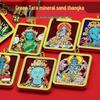 Colección Tara Verde Hecho a Mano Arena Roja Tangka Tibetana Caja Ga'u de Cinco Direcciones Colgante de Collar