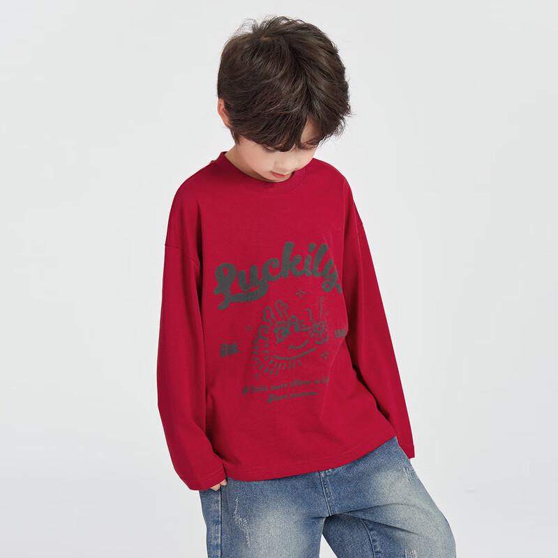 Duo Duo Jia Boys' Lucky Dragon Cartoon Long-Sleeve Cotton T-Shirt