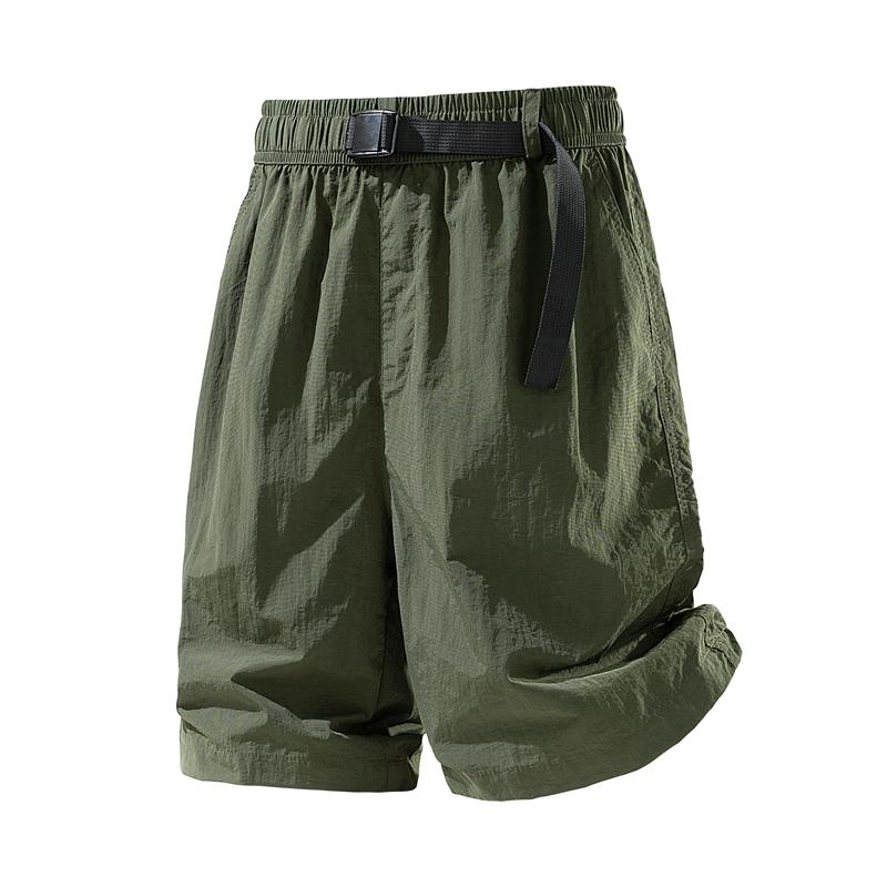 Men's Summer Five Quarter Shorts Solid Color Summer Loose Beach Pants