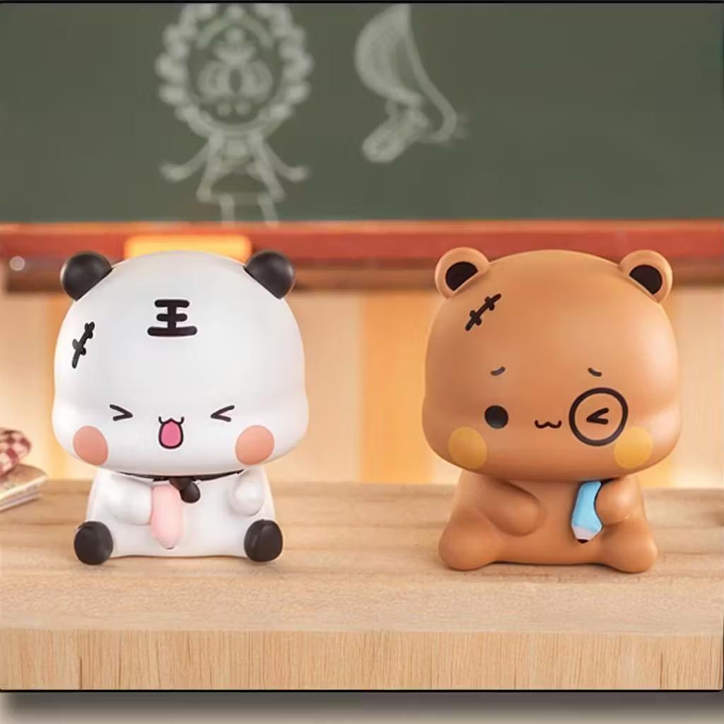 New Genuine  Cute Panda Yier And Bubu Couple Daily Series V3 Anime Kawaii Figure Trendy Home Decor Collectible Toy Gift