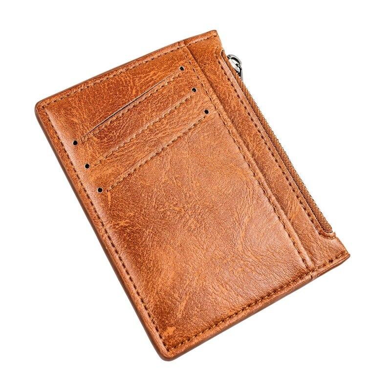 Vintage Pánská kožená peněženka Krátké tenké pánské peněženky Peníze Držáky kreditních karet Pánská peněženka Peněženka Peněženka na zip Peněženka na mince