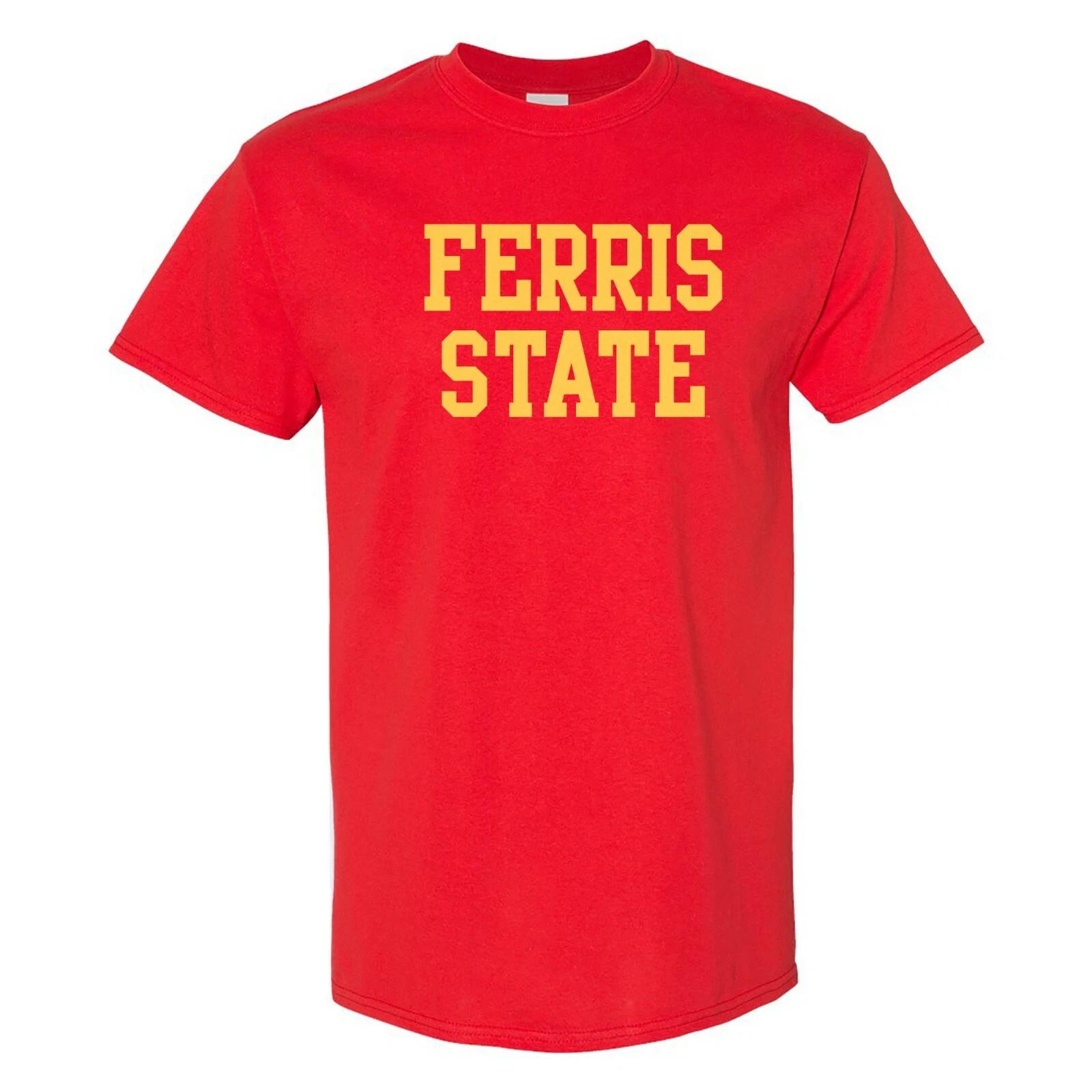 FERRIS STATE BULLDOGS Basic Block - NCAA SPORTS TEAM Licensed Unisex Tee - Red 2XL