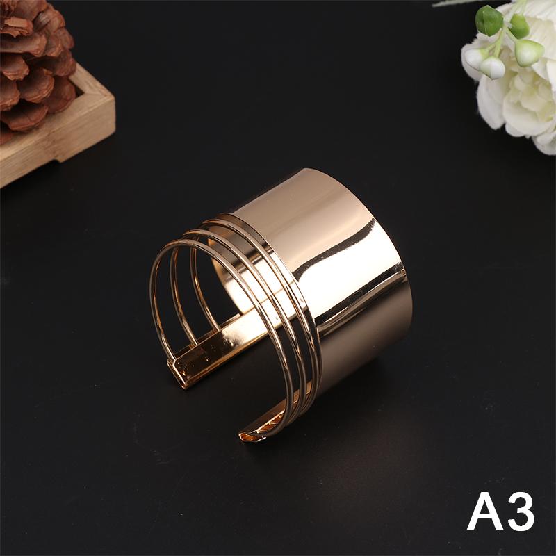 Chunky Wide Metal Bracelets For Women Open Cuff Exaggerated Cuff Bangles Trend Charm Arm Jewelry  Gifts