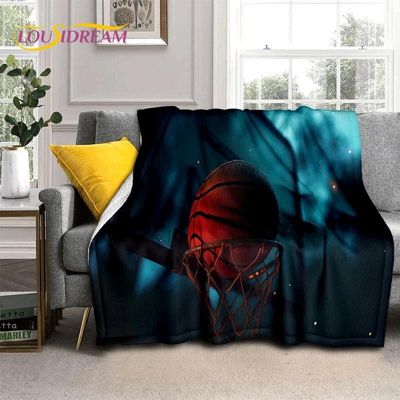 Lastest Basketball Court Frame Soft Blankets,Keep Warm Throw Blanket Comfortable Blanket for Picnic Beds Sofa Home Bedroom gift