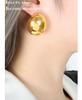 Niche Punk Geometric Gold-Plated Titanium Oval Stud Earrings - Trendy Hip Hop Style Accessories