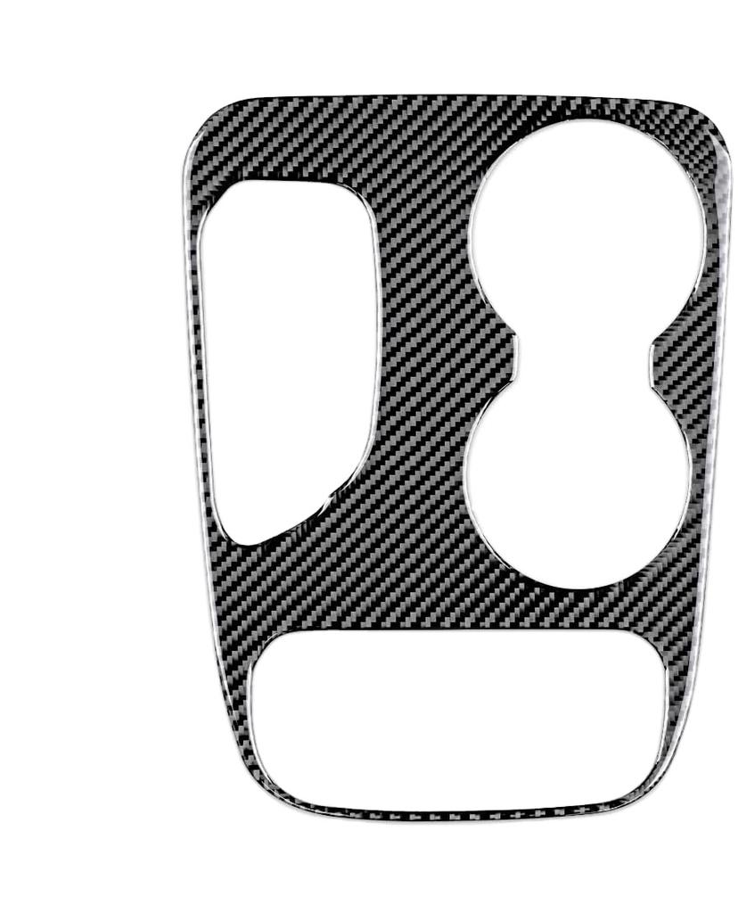 Carbon Fiber Gear Shift Panel Cover with Cup Holder Frame ABS Interior Trim Sticker for Dodge Center Console Gearbox Panel