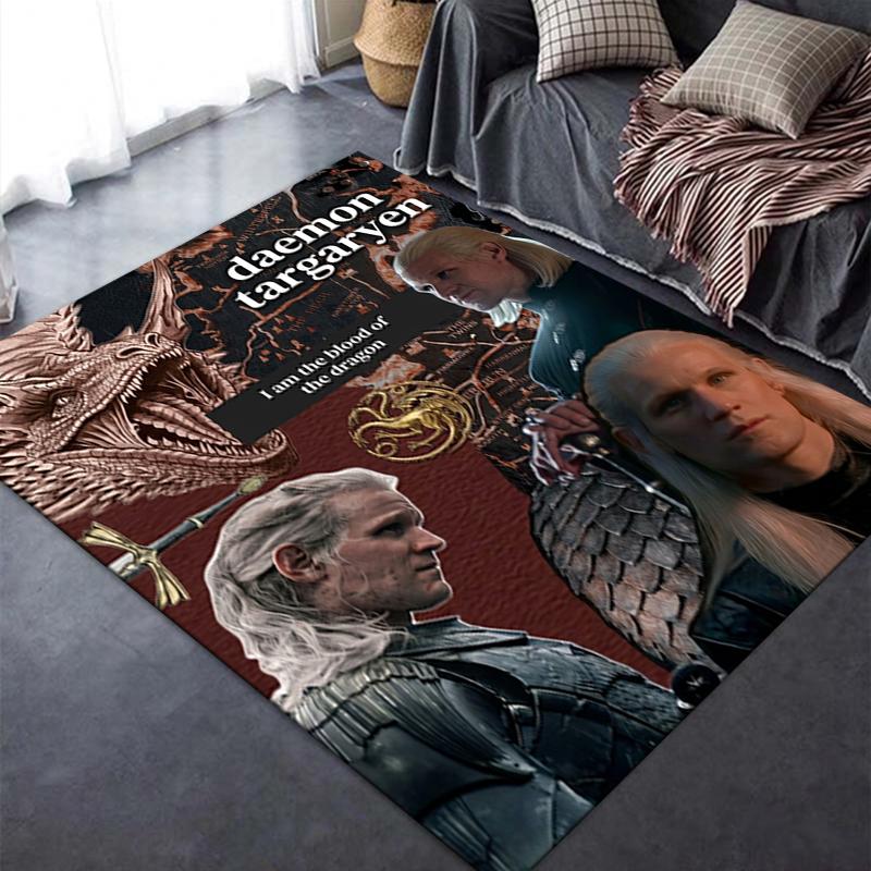 Daemon Targaryen Carpet Rug for Living Room Bedroom Home Sofa Decoration,Kids Play Non-slip Floor Mat