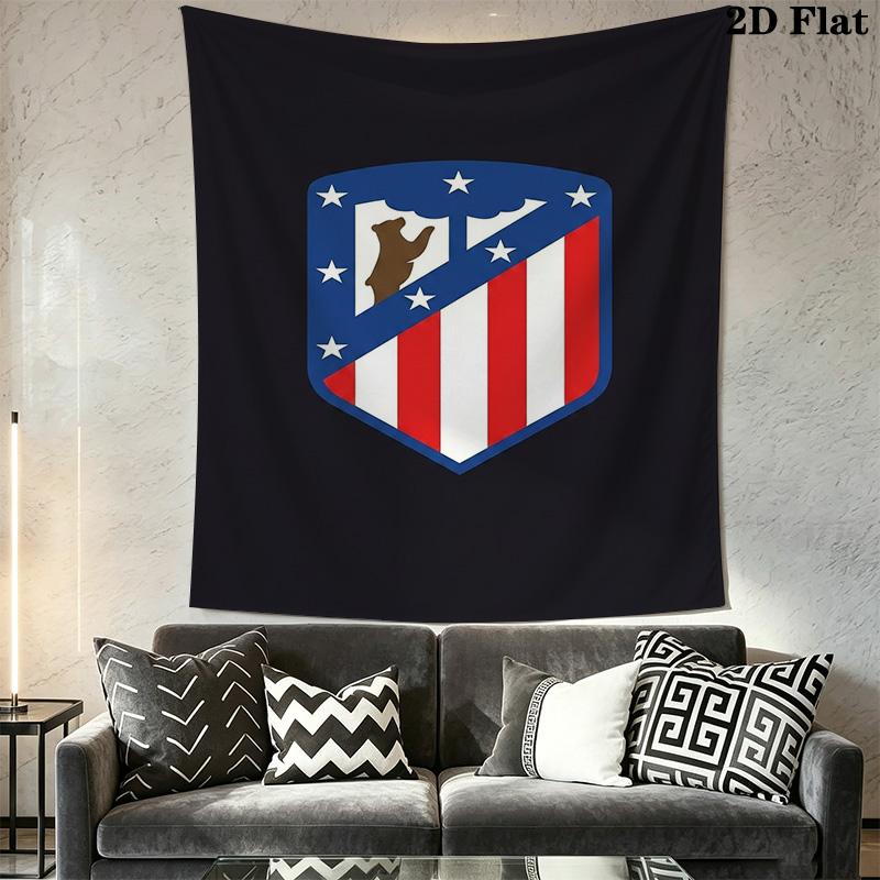 Atltico De Madrid Crest Wallpaper Bedding 1 Duvet Cover 2 Pillowcase Without Core Bedding Set Christmas Birthday Gift